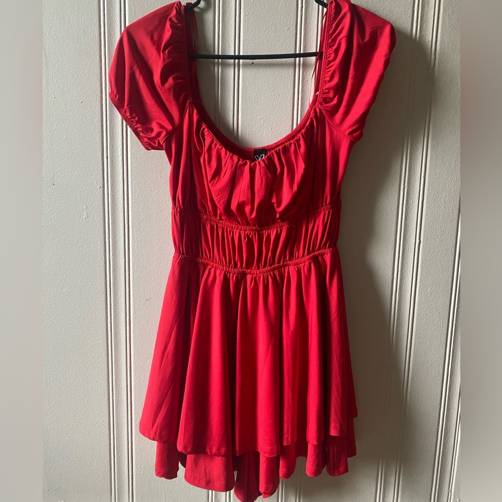 Red romper dress